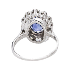 Bague Pompadour Or blanc Saphir - Castafiore