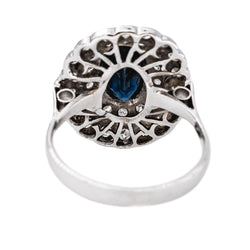 Bague Pompadour Or blanc Saphir - Castafiore