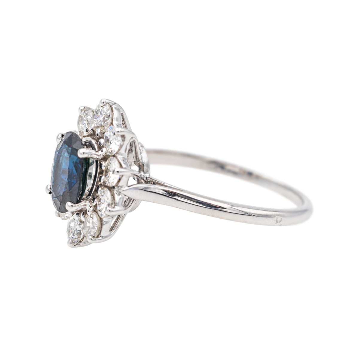 Bague Pompadour Or blanc Saphir - Castafiore