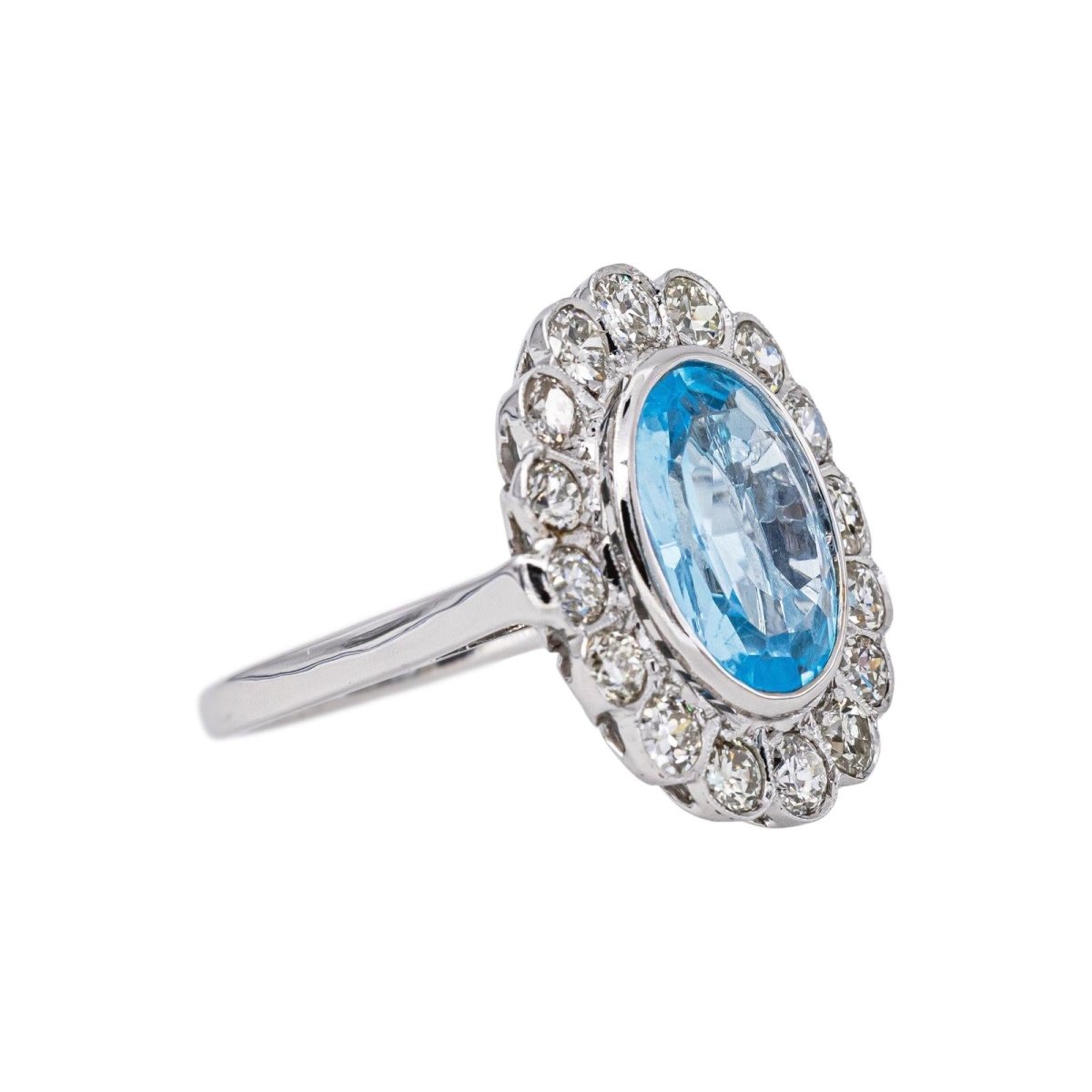 Bague Pompadour Or blanc Topaze - Castafiore