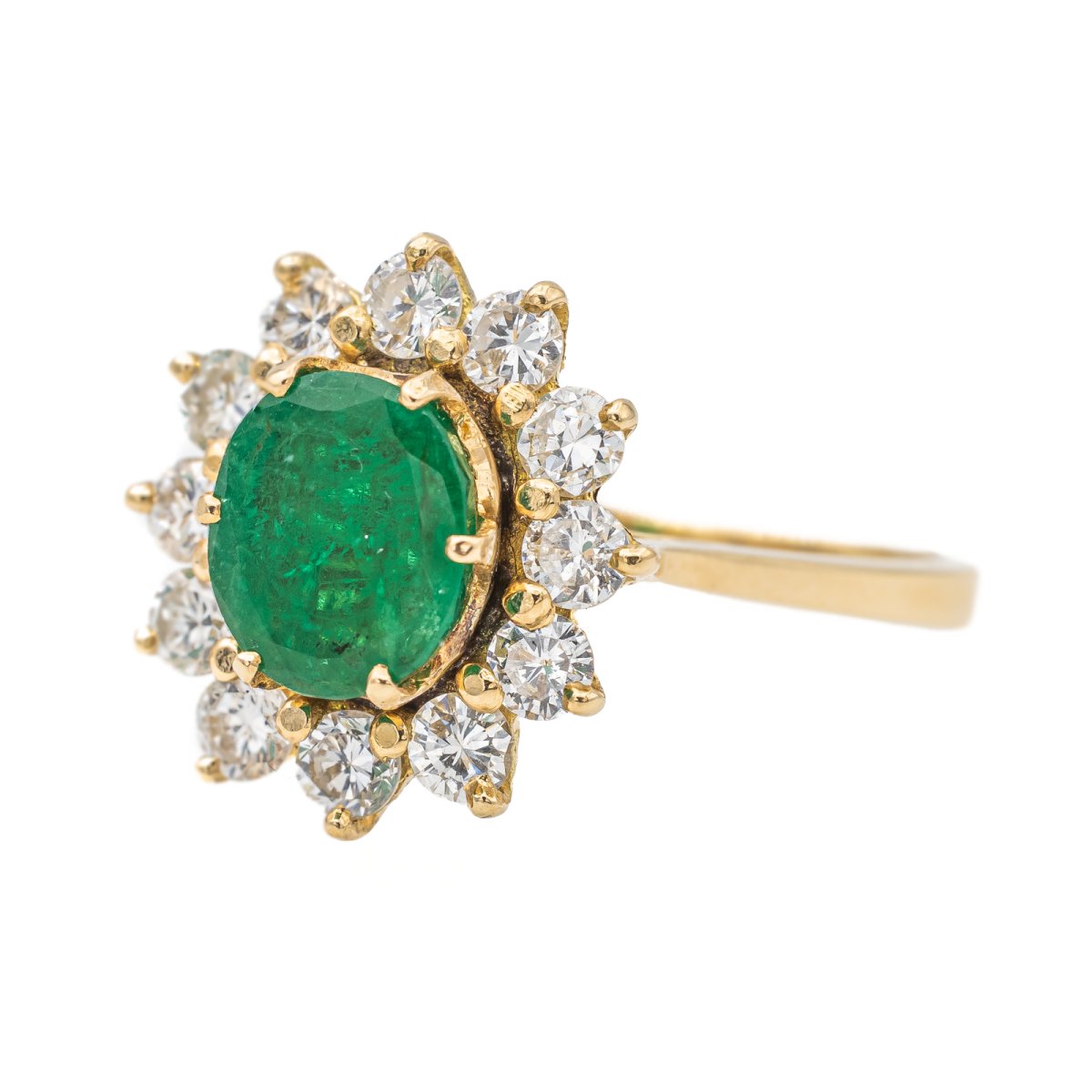 Bague Pompadour Or jaune Emeraude - Castafiore