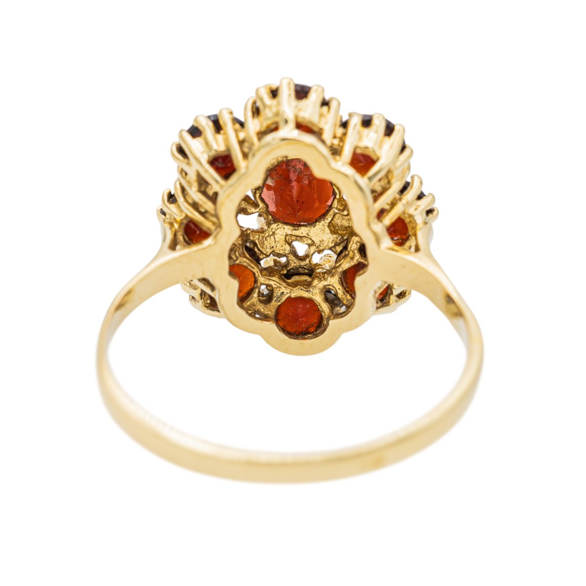 Bague Pompadour Or jaune Grenat - Castafiore