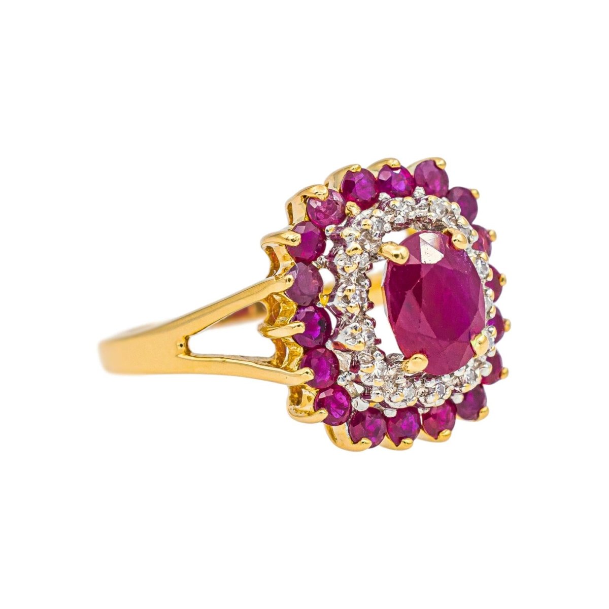 Bague Pompadour Or jaune Rubis - Castafiore