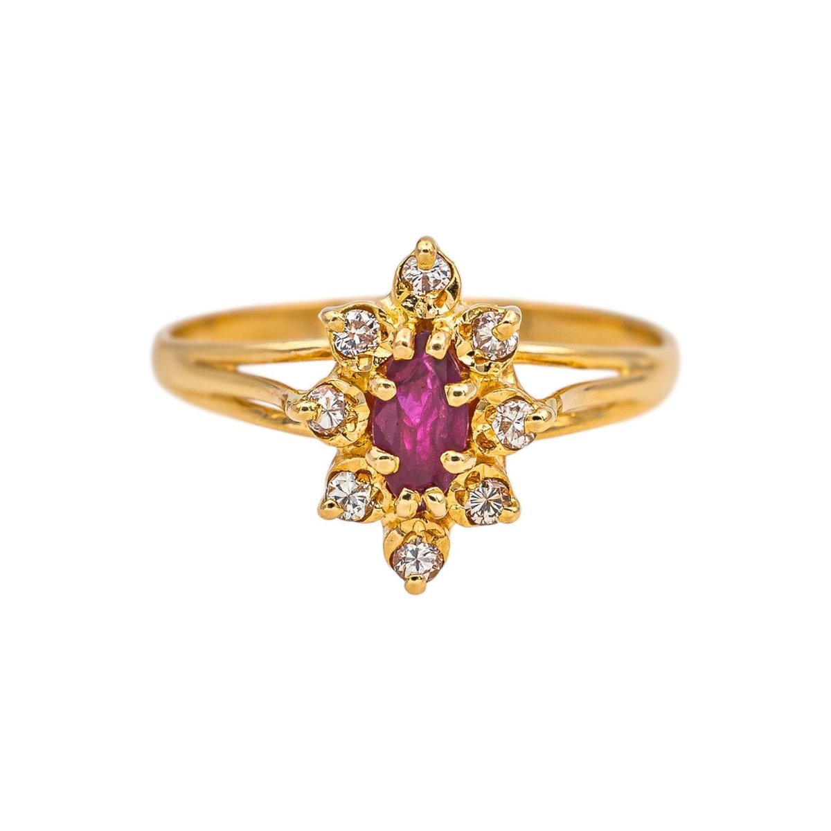 Bague Pompadour Or jaune Rubis - Castafiore