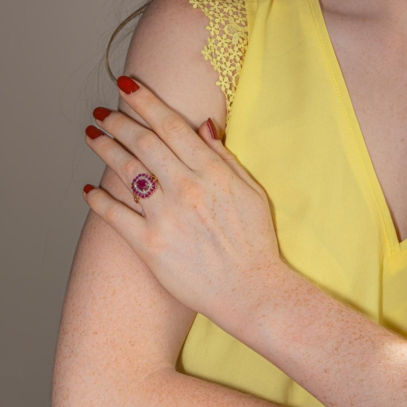 Bague Pompadour Or jaune Rubis - Castafiore