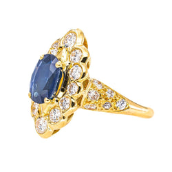 Bague Pompadour Or jaune Saphir - Castafiore