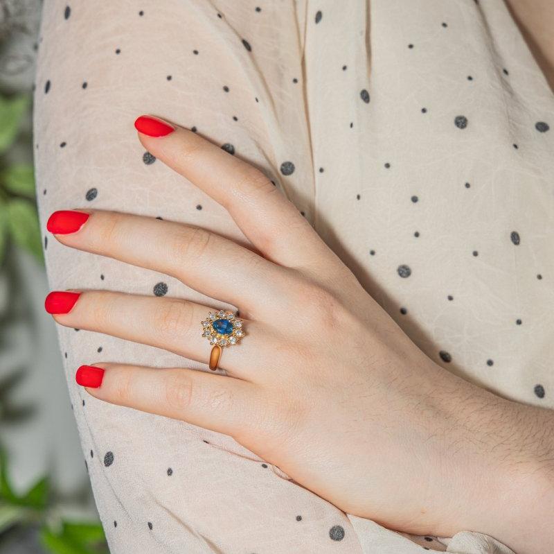 Bague Pompadour Or jaune Saphir - Castafiore