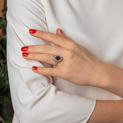 Bague Pompadour Or jaune Saphir - Castafiore