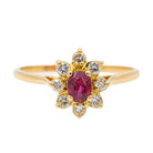 Bague Pompadour Or jaune Saphir rose - Castafiore