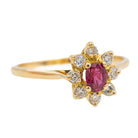 Bague Pompadour Or jaune Saphir rose - Castafiore