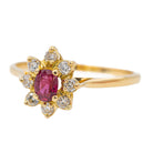 Bague Pompadour Or jaune Saphir rose - Castafiore