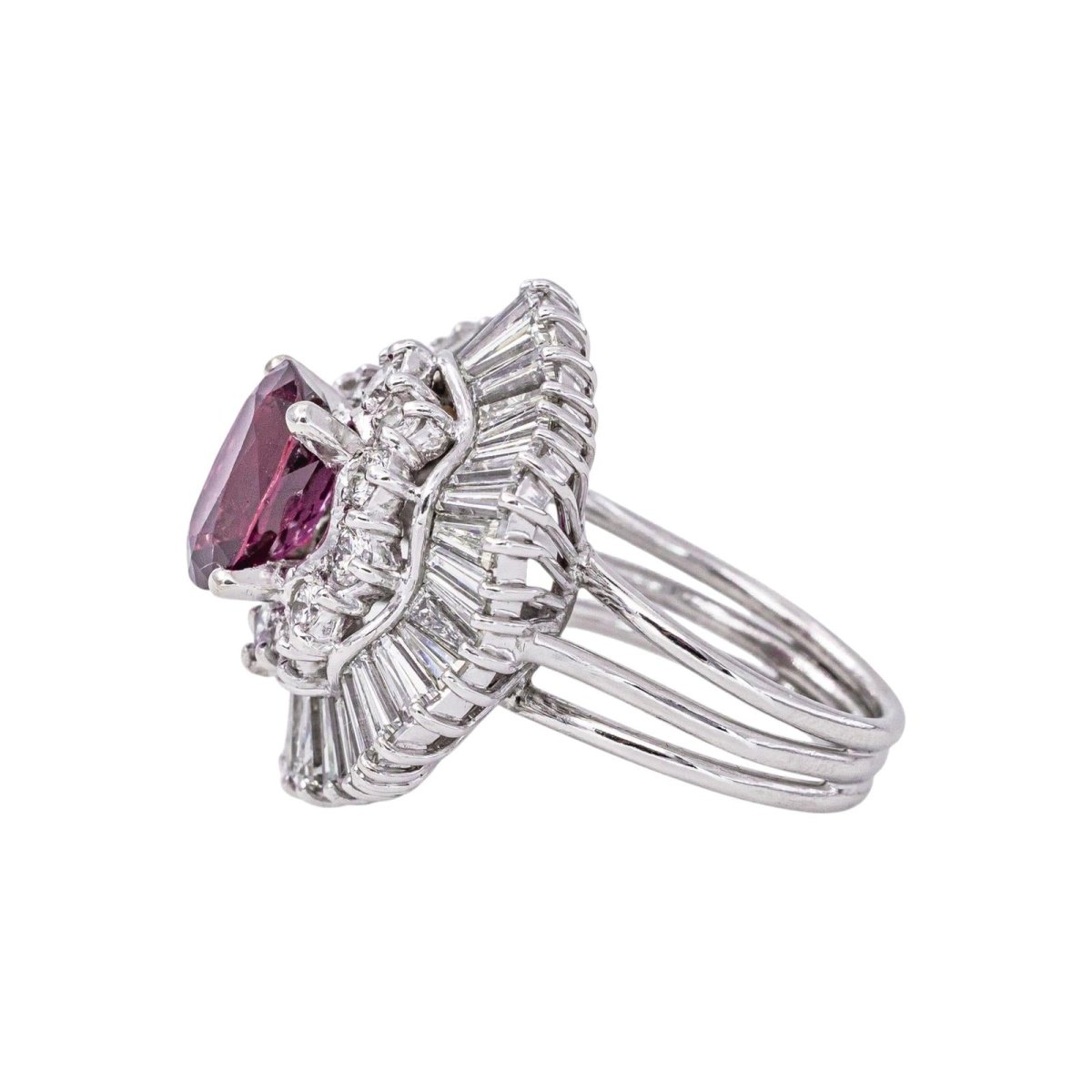 Bague Pompadour Platine Rubis - Castafiore