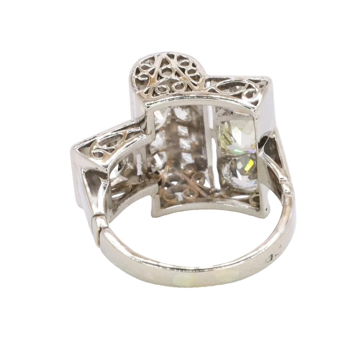 Bague pont diamants taille ancienne - Castafiore