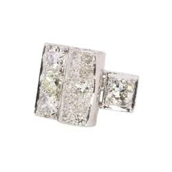 Bague pont diamants taille ancienne - Castafiore