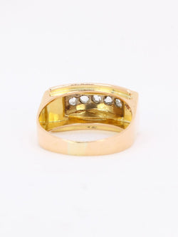 Bague pont or jaune diamants taille rose - Castafiore