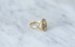 Bague portrait Athéna émail guilloché sur or - Castafiore