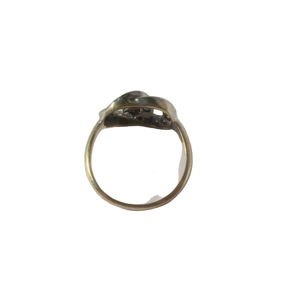 Bague PROMESSE Deux ors en or jaune et or blanc avec diamant et saphir - Castafiore