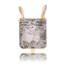 Bague quartz à dendrite en or jaune - Castafiore