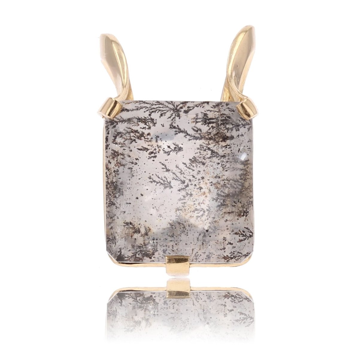 Bague quartz à dendrite en or jaune - Castafiore