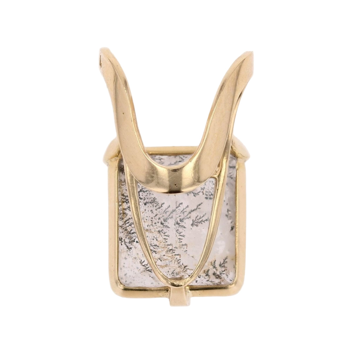 Bague quartz à dendrite en or jaune - Castafiore