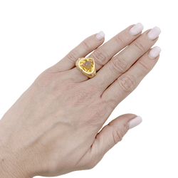 Bague Repossi "Coeur" en or jaune, citrine et diamants - Castafiore