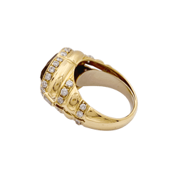 Bague Repossi "Coeur" en or jaune, citrine et diamants - Castafiore