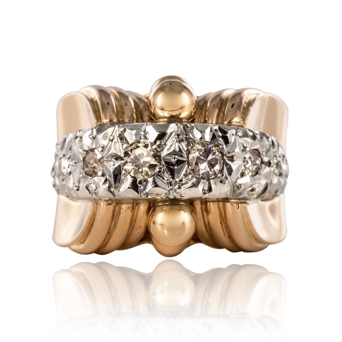 Bague rétro ancienne diamants - Castafiore