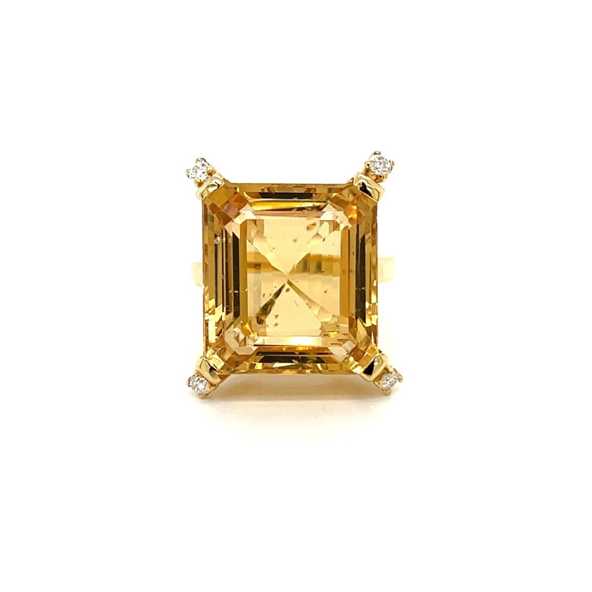 Bague rétro en or 18 carats avec diamants Heliodor - Castafiore