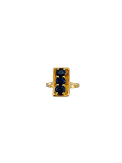 Bague Rétro en or rose et saphirs - Castafiore