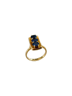 Bague Rétro en or rose et saphirs - Castafiore