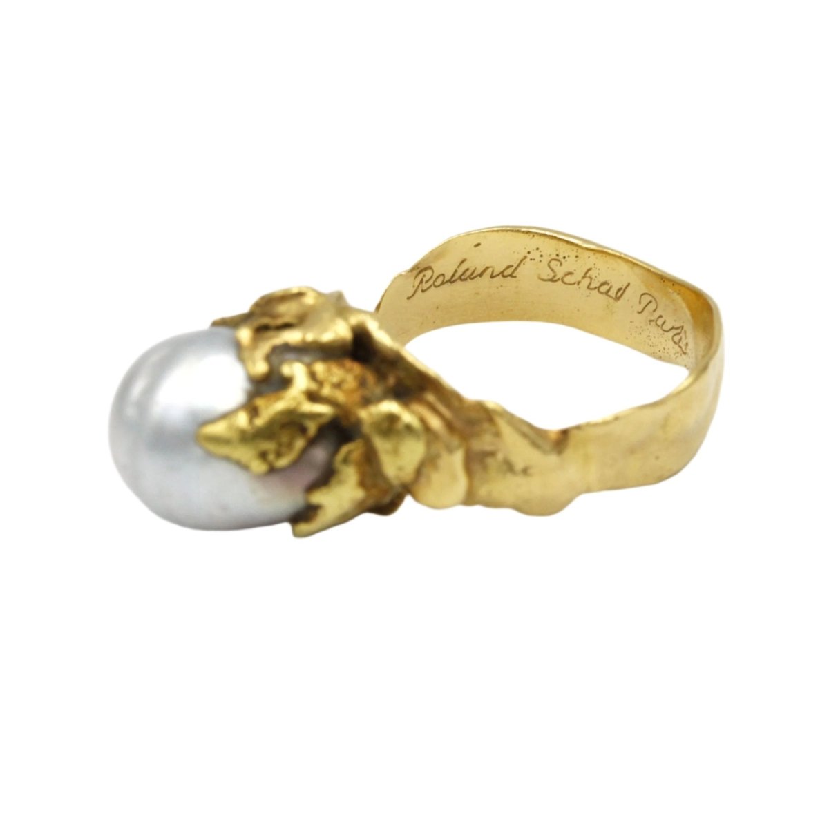 Bague ROLAND SCHAD en or jaune et perle - Castafiore