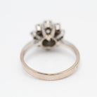 Bague rosette en or blanc 18k avec diamants seconde main - Castafiore