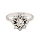 Bague rosette en or blanc 18k avec diamants seconde main - Castafiore