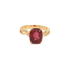 Bague Rubellite Diamants Or Jaune 18 Carats - Castafiore