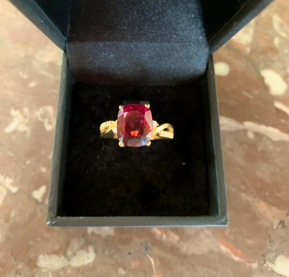 Bague Rubellite Diamants Or Jaune 18 Carats - Castafiore