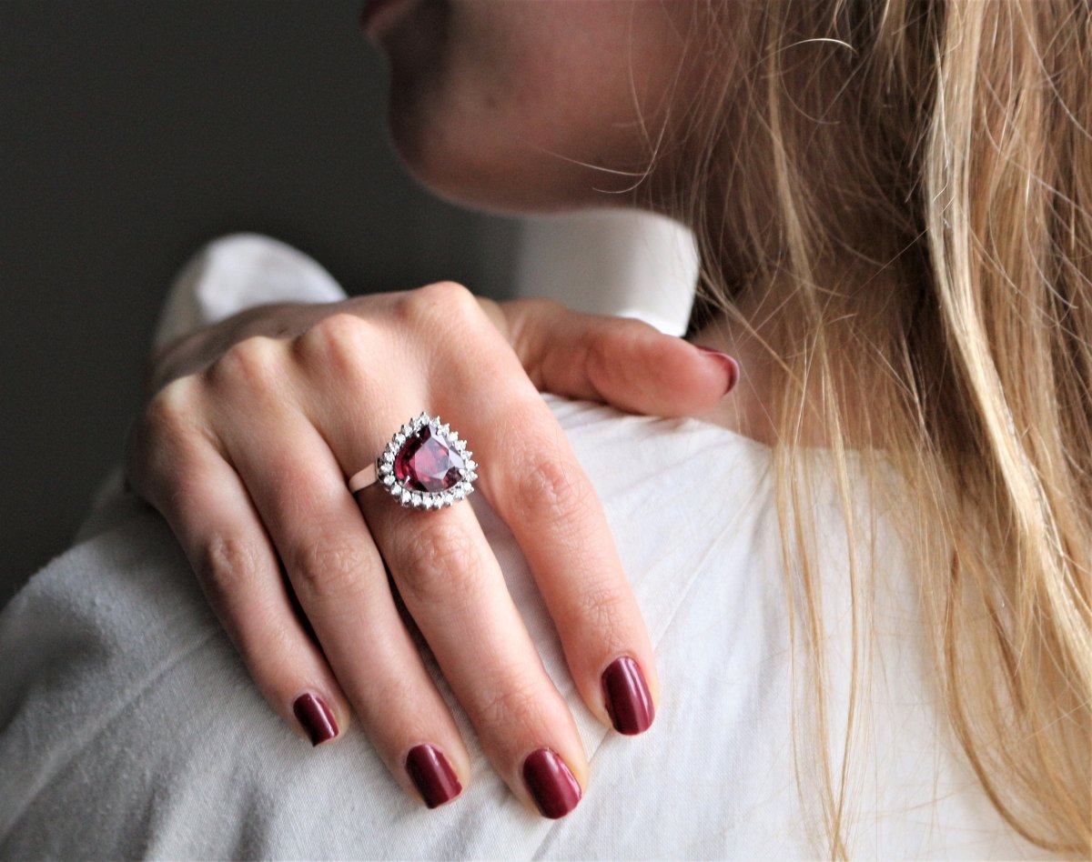 Bague rubellite et diamants - Castafiore