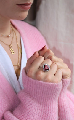 Bague rubellite et diamants - Castafiore