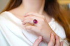 Bague rubellite et diamants en or jaune 18k - Castafiore