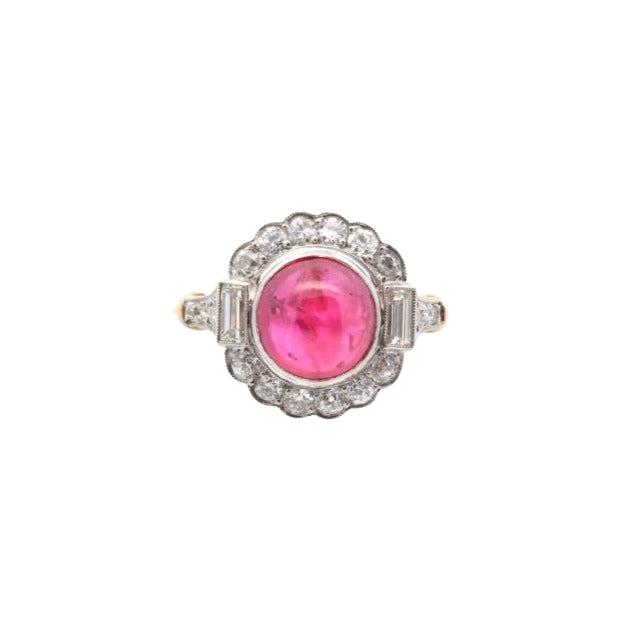 Bague rubis birman non chauffé et diamants - Castafiore