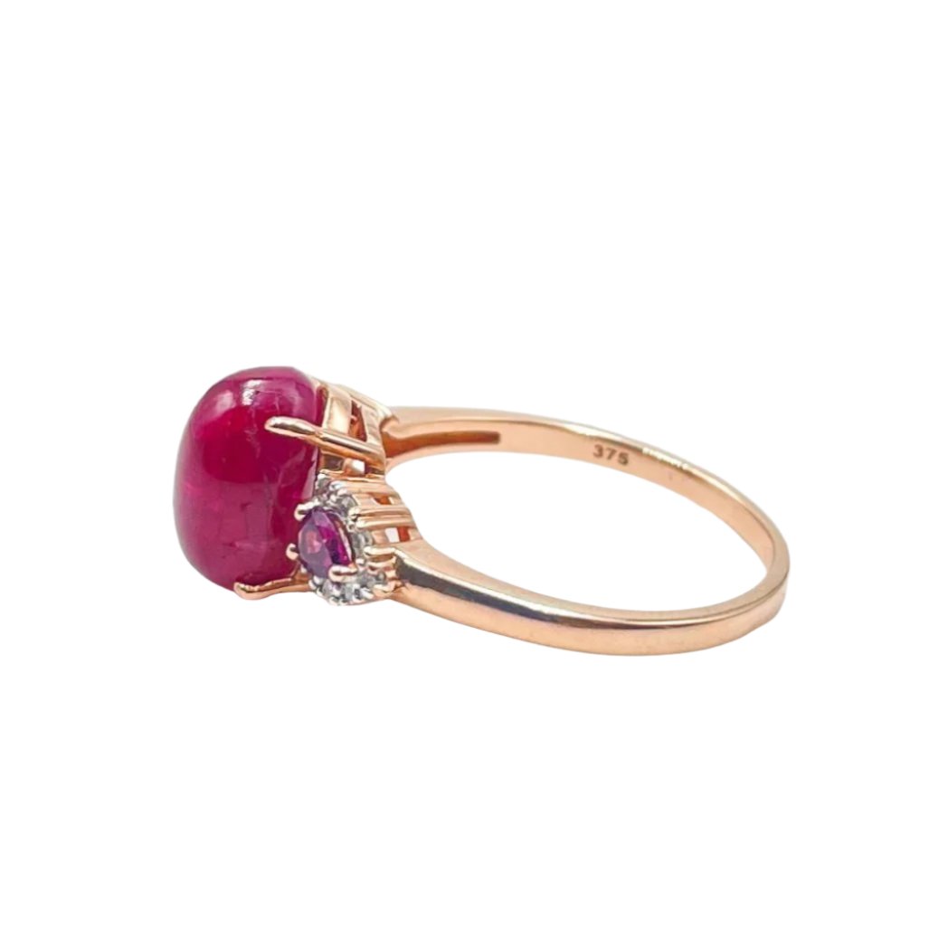 Bague rubis cabochon et grenats - Castafiore