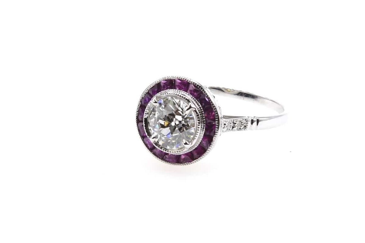 Bague rubis et diamants en or blanc 18k - Castafiore