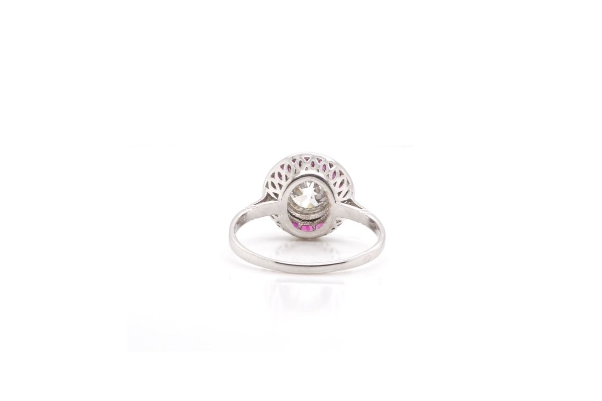 Bague rubis et diamants en or blanc 18k - Castafiore