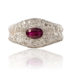 Bague Rubis et pavage de Diamants - Castafiore