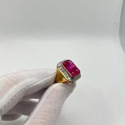 Bague Rubis synthétique en or jaune - Castafiore