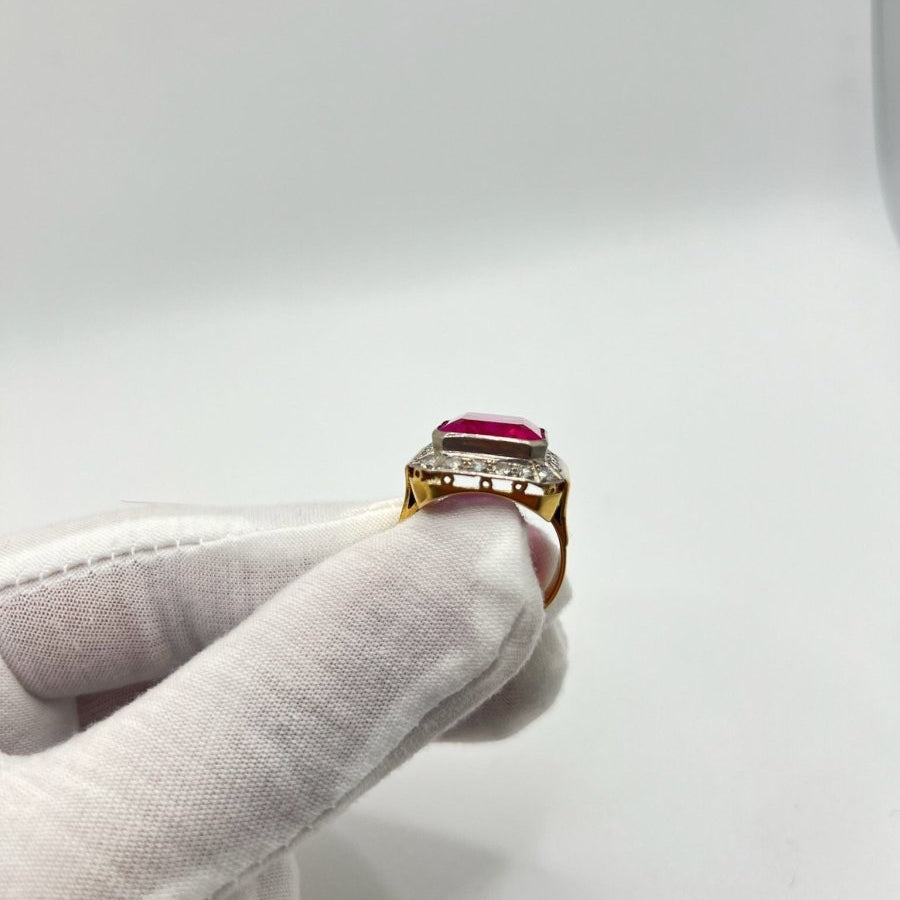 Bague Rubis synthétique en or jaune - Castafiore