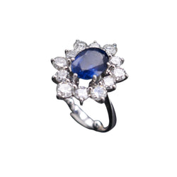 Bague Saphir 2,92 carats Et Diamants 1,80 carat. - Castafiore