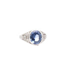 Bague saphir 3,71cts et diamants en platine - Castafiore