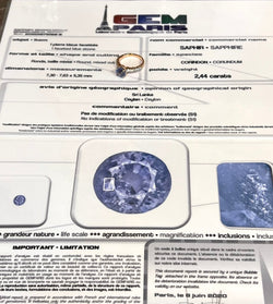 Bague Saphir Ceylan Non Chauffé 2.44 Carats Diamants Or Rose 18 Carats (Certificat) - Castafiore