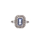 Bague saphir de 1,42 cts et diamants en platine - Castafiore