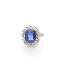 Bague saphir de 5,43cts et diamants - Castafiore